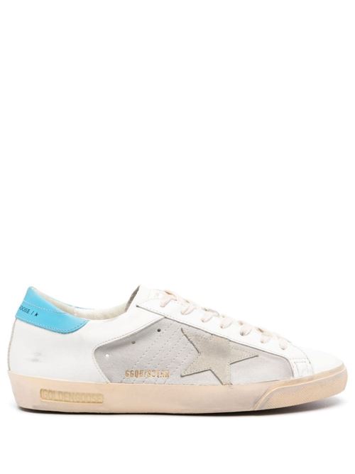 SUPER STAR LEATHER UPPER AND HEEL SUEDE STAR GOLDEN GOOSE DELUXE BRAND | GMF00103.F005398.11156/WHITE/GREY/LIGHTBLUE